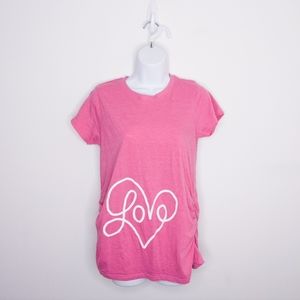 Crazy Dog Women's Maternity T-shirt Pink Size Medium Short Sleeve Top